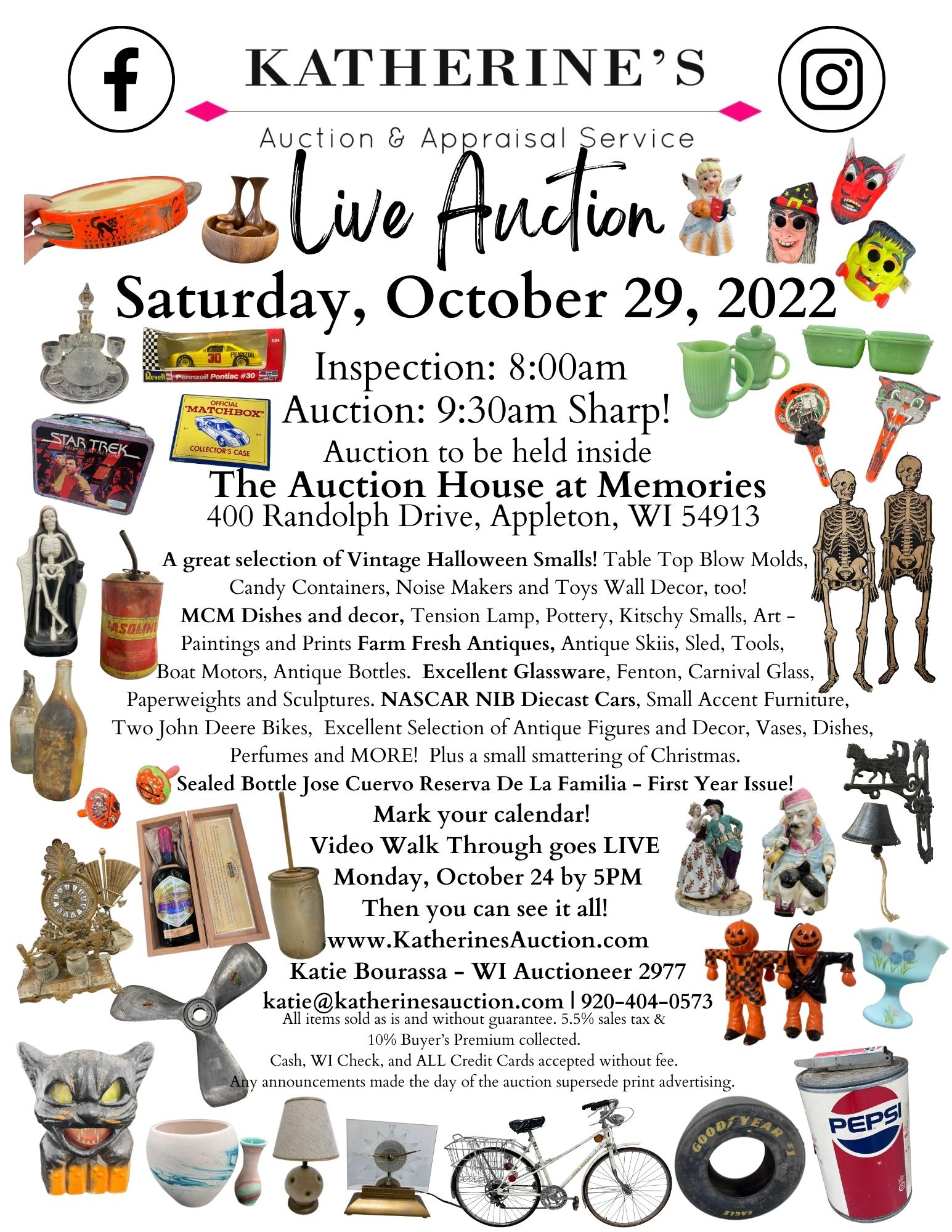 LIVE Auction | October 29, 2022 – Katherine's Auction & Appraisal Service